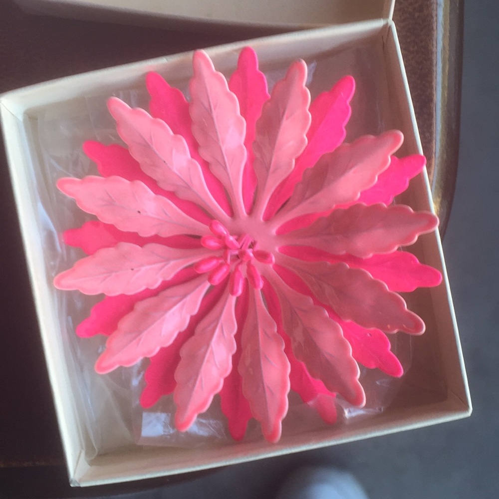 Pink flower pin